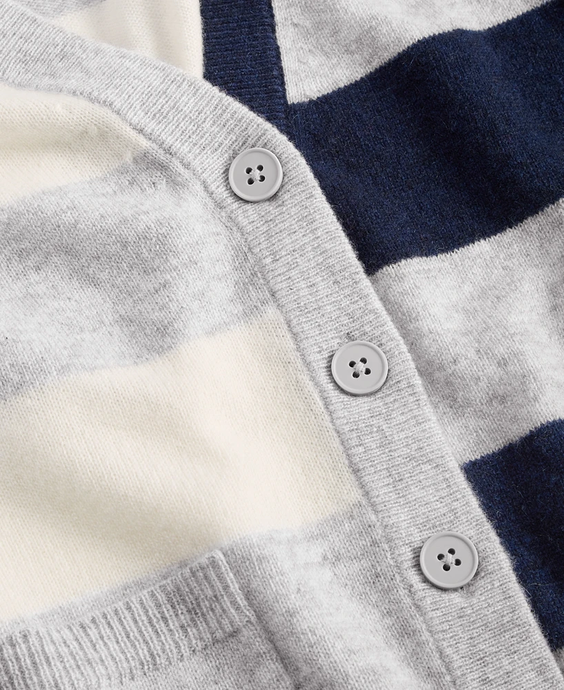 Charter Club Women's 100% Cashmere Colorblock Stripe V-Neck Cardigan, Created for Macy's