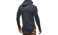 Leif Nelson LN6369 Men's Light Hooded Sweatshirt M, Grey