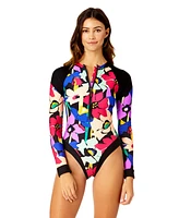 Coppersuit Women's Zip Front Rashguard One Piece Swimsuit