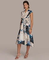 Donna Karan Women's Printed A-Line Wrap Dress