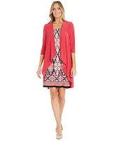 R & M Richards Petite 2-Pc. Jacket Printed Dress Set