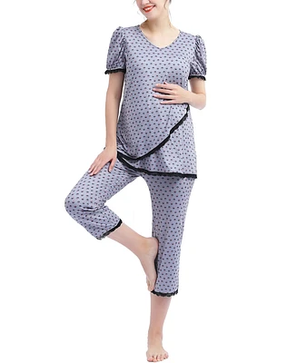 kimi + kai Maternity Drew Nursing 2-Piece Pajama Set