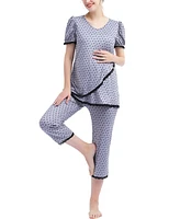 kimi + kai Maternity Drew Nursing 2-Piece Pajama Set