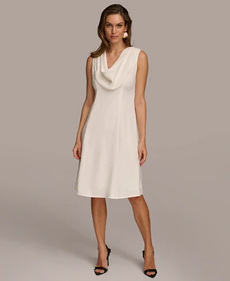 Donna Karan Women's Cowlneck A-Line Dress