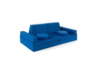 Slickblue 10-Piece Kids Play Couch Sofa with Portable Handle