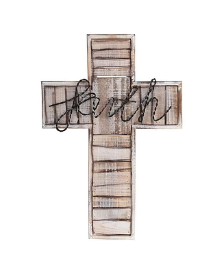 Fc Design 20"H Faith Decorative Wooden Cross Statue Wall Holy Home Decor Perfect Gift for House Warming, Holidays and Birthdays