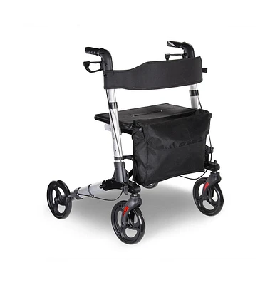 Yescom Foldable Rollator Walker Mobility Aid with 8" Wheels Seat Backrest for Seniors