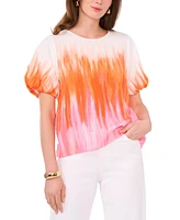 Vince Camuto Women's Tie-Dye Puff-Sleeve Top