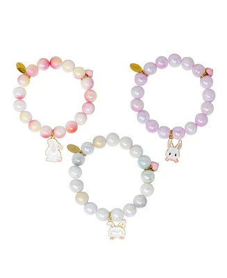 Zomi Gems Girls Easter Bunny Bead Bracelet - Set of 3