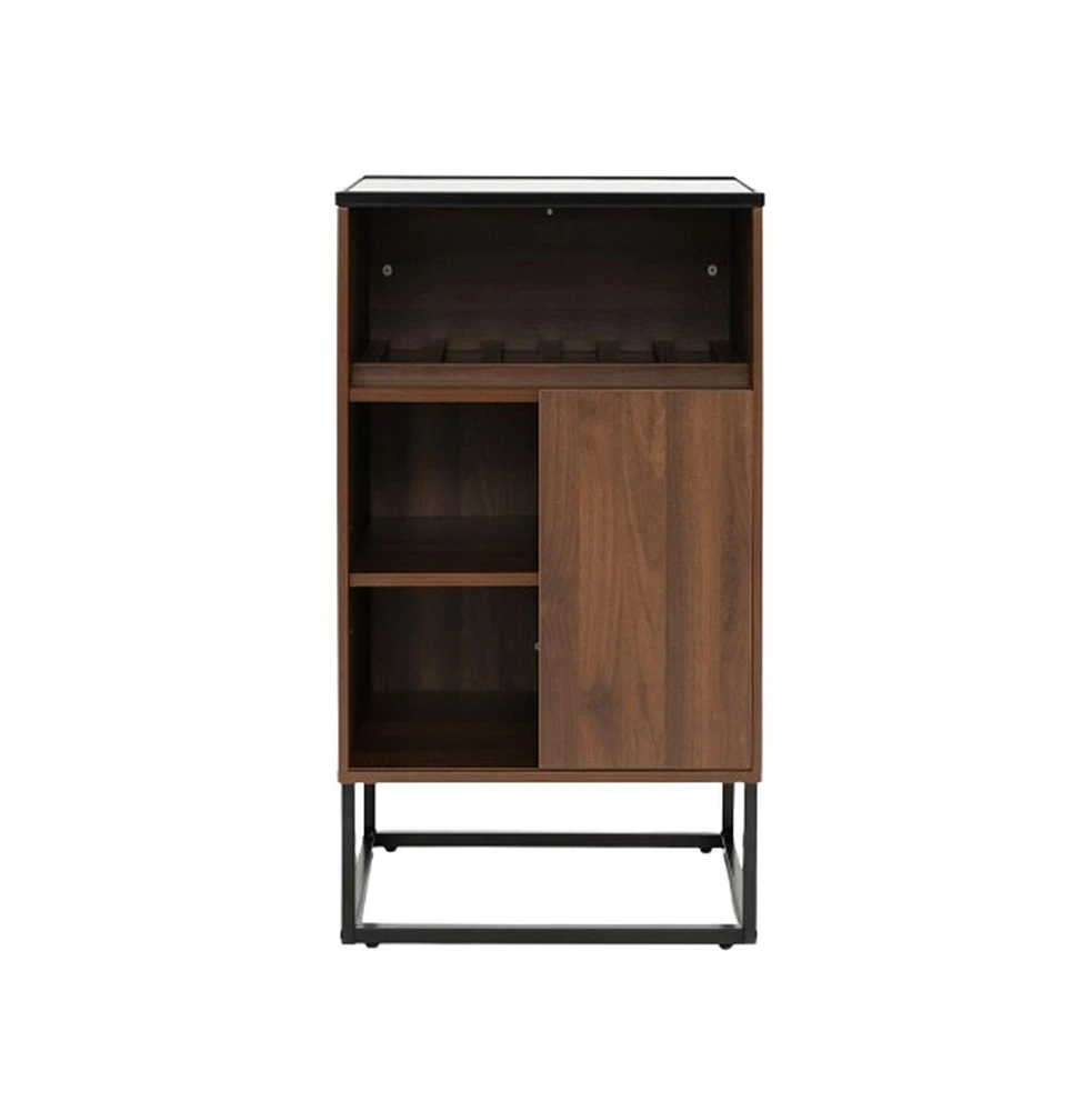 Slickblue Wine Storage Cabinet Buffet Sideboard with Adjustable Shelf and Sliding Door