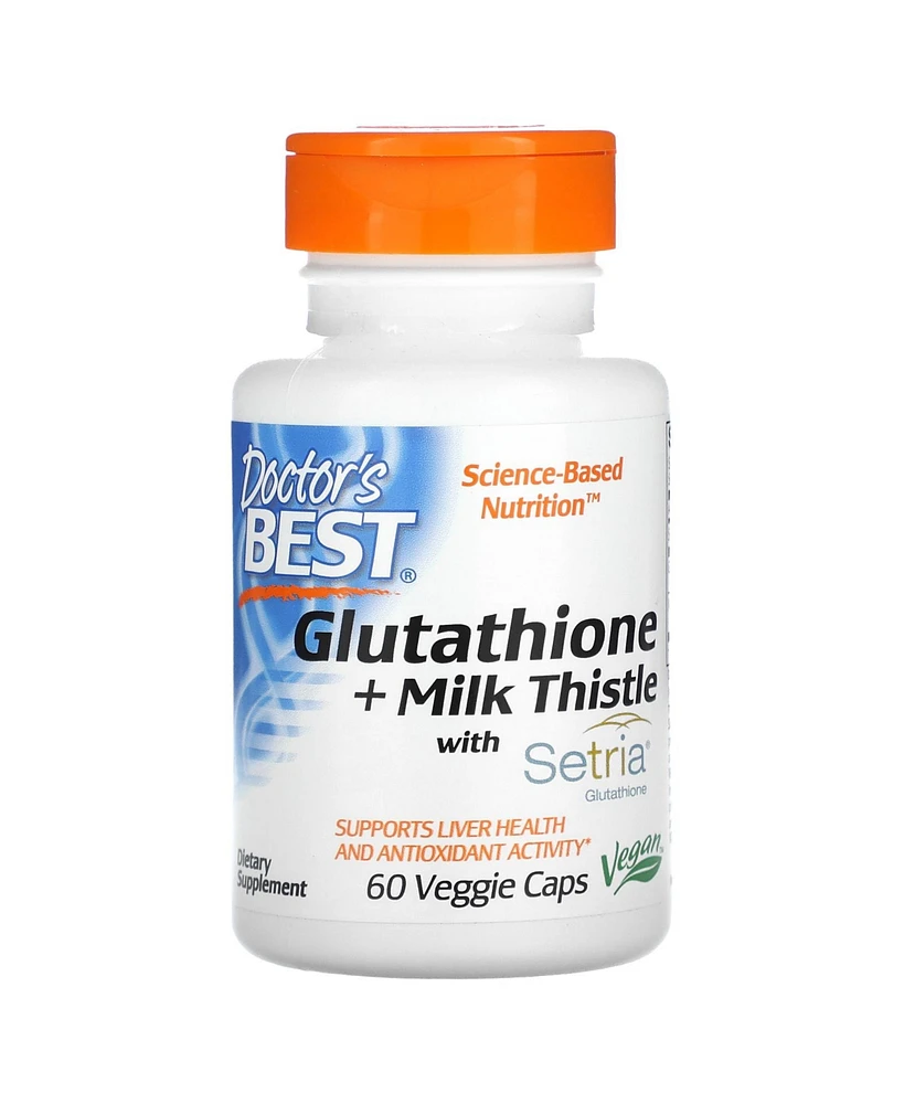 Doctor's Best Glutathione + Milk Thistle - 60 Veggie Caps - Assorted Pre