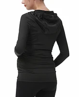 kimi + kai Maternity Essential Ruched Hooded Active Jacket