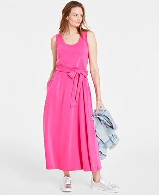 On 34th Women's Scoop-Neck Waist-Tie Maxi Dress, Created for Macy's