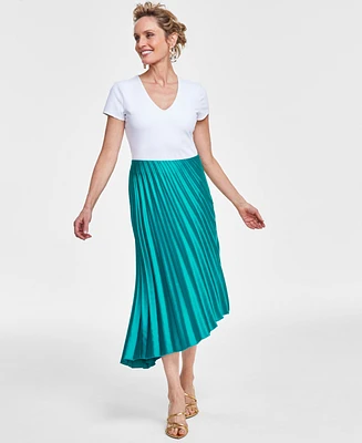 I.n.c. International Concepts Women's Asymmetric Pleated Skirt, Created for Macy's