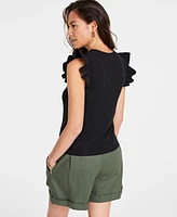 On 34th Women's Ruffle-Sleeve Knit Top, Created for Macy's