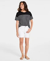 On 34th Women's Boat-Neck Dropped-Shoulder Knit Top, Created for Macy's