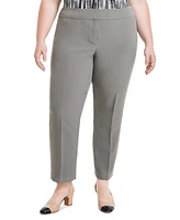 Kasper Plus Size Mid Rise Straight-Leg Fly-Front Pants