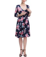 kimi + kai Maternity Floral Print Faux Wrap Nursing Dres