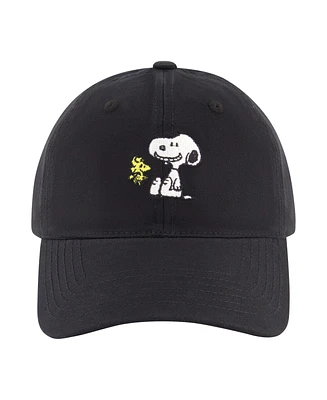 Peanuts Men's Snoppy & Woodstck Dad Cap With Embroidery