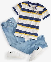 Epic Threads Little and Big Boys Rugby Striped Henley T-Shirt, Created for Macy's