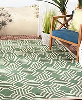 Safavieh Courtyard CY6112 Dark Green and Beige 4' x 5'7" Outdoor Area Rug