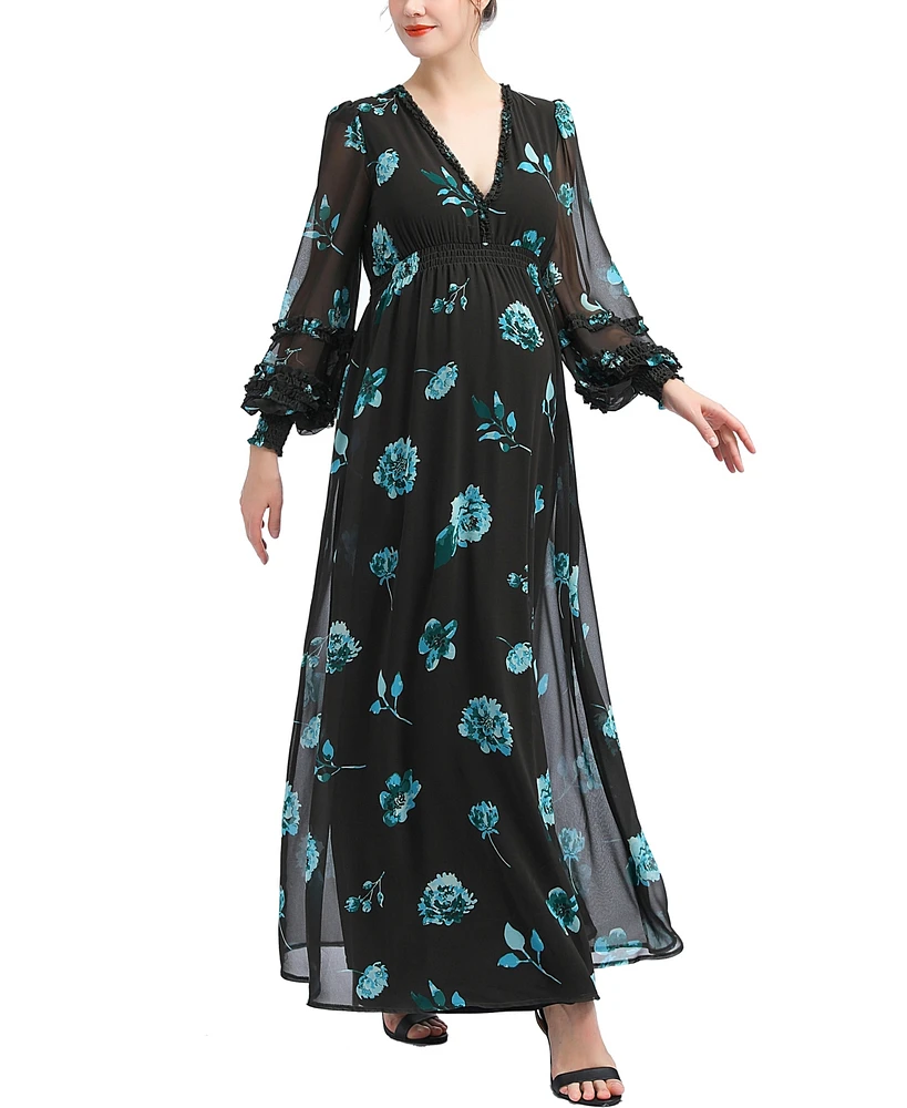 kimi + kai Maternity Maternty Floral Print Maxi Dress