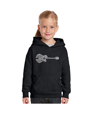 La Pop Art Girls Word Hooded Sweatshirt - Country Guitar