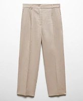 Mango Women's 100% Linen Straight Pants