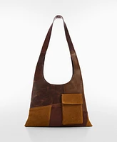 Mango Women's Patchwork Leather Bag