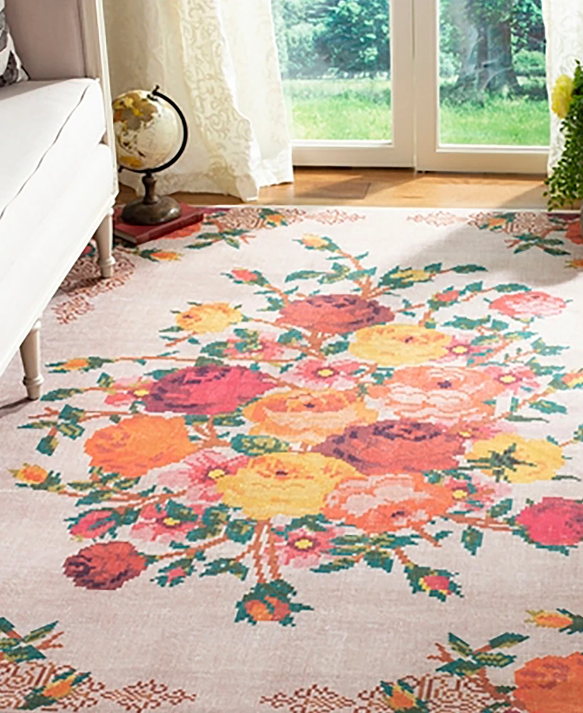 Safavieh Daytona DAY115 Cream and Orange 3' x 5' Area Rug