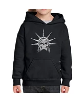 La Pop Art Girls Word Hooded Sweatshirt - Freedom Skull