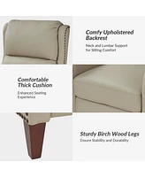 Leather Pushback Recliner chair with Adjustable Backrest for Livingroom
