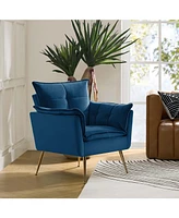 Velvet Accent Chair with Gold Legs for Living Room Bedroom