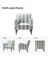 Erdahl Contemporary Arm Chair Stripe with wooden legs