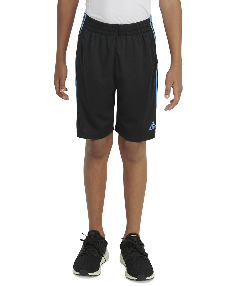 adidas Big Boys Elastic Waist 3-Stripe Mesh Shorts