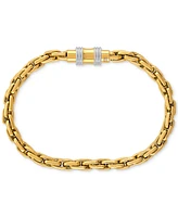 Esquire Men's Jewelry Elongated Oval Link Chain Bracelet in Stainless Steel, Created for Macy's