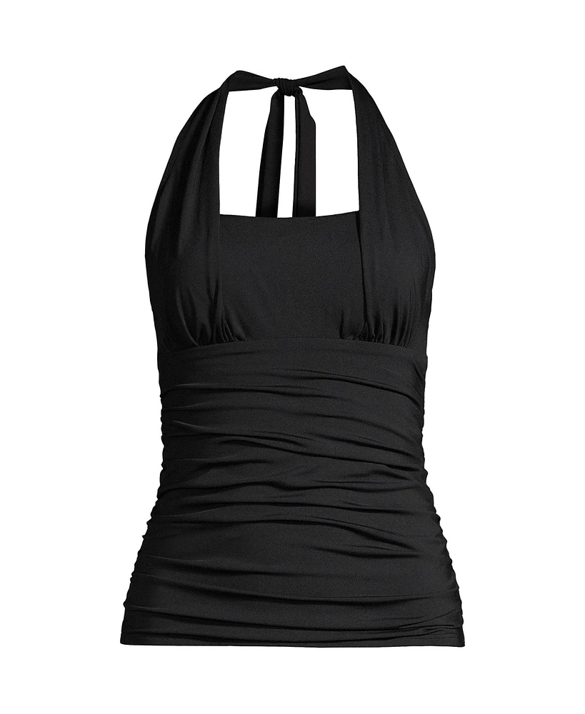 Lands' End Women's Dd-Cup Chlorine Resistant Square Neck Halter Tankini Swimsuit Top