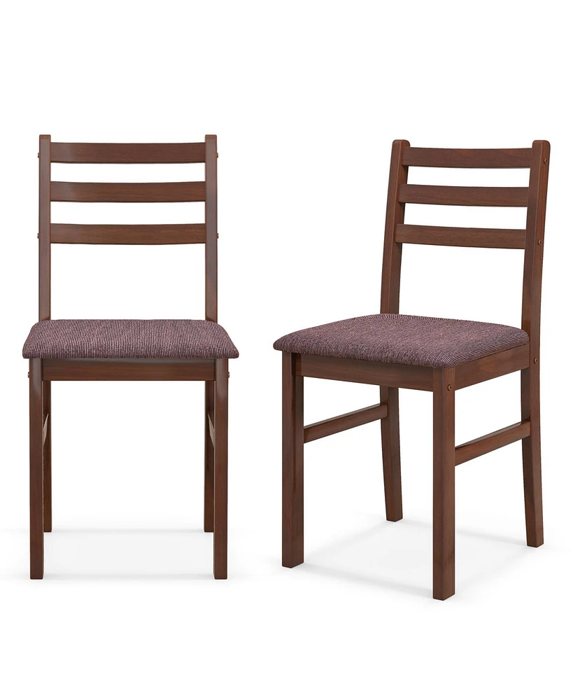 Sugift Set of 2 Mid-Century Wooden Dining Chairs