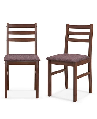 Sugift Set of 2 Mid-Century Wooden Dining Chairs