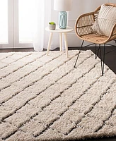 Safavieh Adriana Shag ARG780 Cream and Gray 5'1" x 7'6" Area Rug