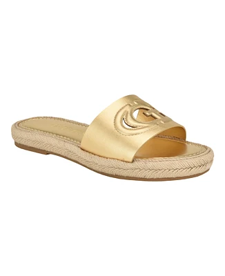 Guess Women's Katica Cut-Out Logo Espadrille Slide Sandals