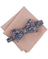 Bar Iii Men's Charland Floral Bow Tie & Solid Pocket Square Set, Created for Macy's