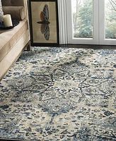 Safavieh Carmel CAR280 Ivory and Blue 3' x 5' Sisal Weave Area Rug