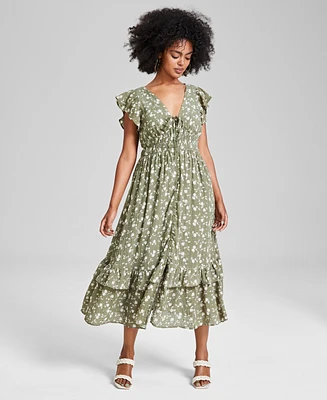 And Now This Women's Button-Front Tiered Ruffle Dress, Created for Macy's