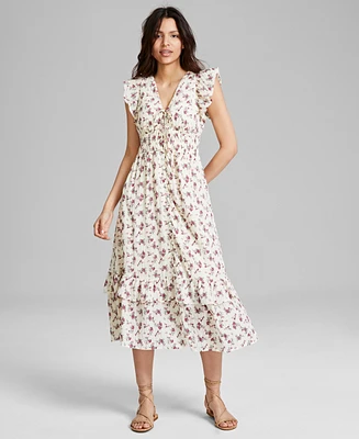 And Now This Women's Button-Front Tiered Ruffle Dress, Created for Macy's