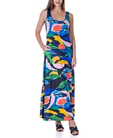 24seven Comfort Apparel Sleeveless Casual Maxi Pocket Dress