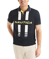 Nautica Men's Navtech Classic-Fit Colorblocked Logo-Print Performance Polo Shirt