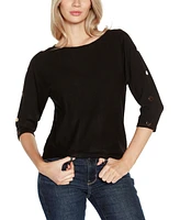 Belldini Women's Rivet-Trim Dolman-Sleeve Sweater