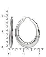 Giani Bernini Polished Graduated Oval Medium Hoop Earrings in Sterling Silver, Created for Macy's