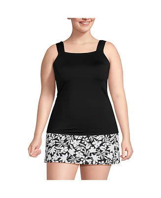 Lands' End Plus Cap Sleeve High Neck Tankini Swimsuit Top